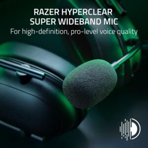 Razer BlackShark V2 X gaming headset with THX Spatial Audio, lightweight design, and noise-cancelling mic for FPS gaming