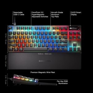 steelseries apex pro mini 60 percent gaming keyboard