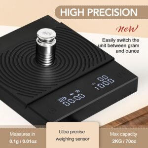 Precision is key to mastery; this scale with a built-in timer ensures the perfect coffee-to-water ratio every time.